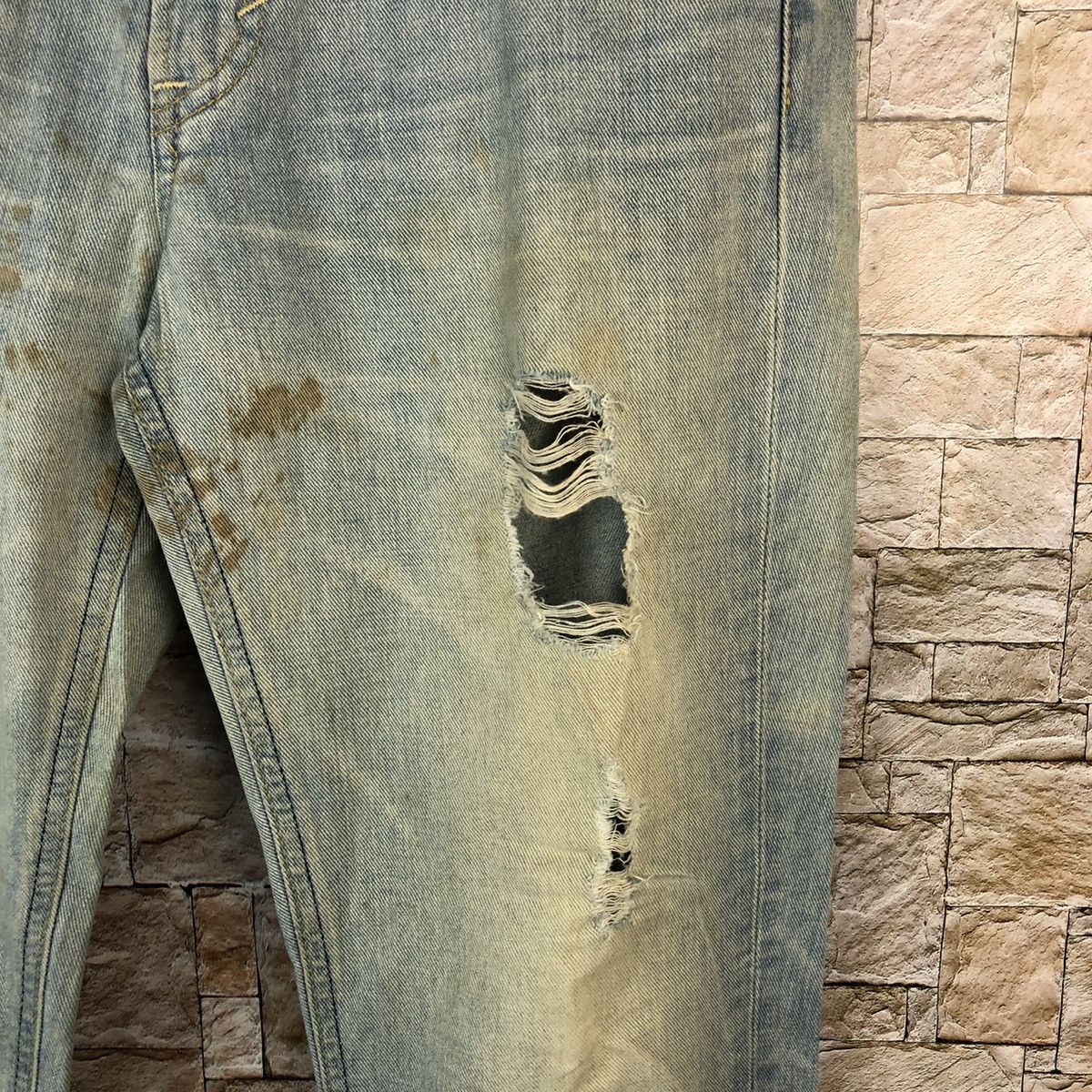Lee Lee vintage Blue Distressed Denim Pants #A1029 Size US 31 - 10 Thumbnail