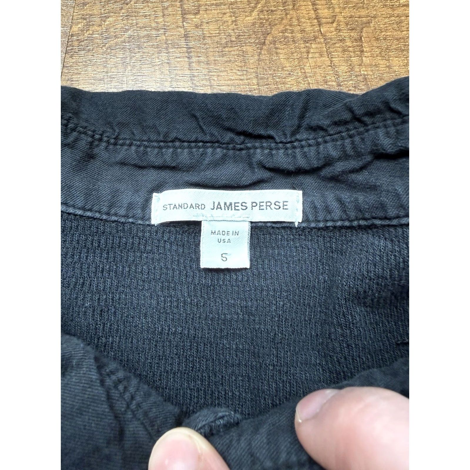 James Perse VINTAGE James Perse Polo Shirt Mens Size 5 Black Cotton 100% Supima Crew Neck Long Sleeve Pullover Shirt Size US S / EU 44-46 / 1 - 6 Thumbnail