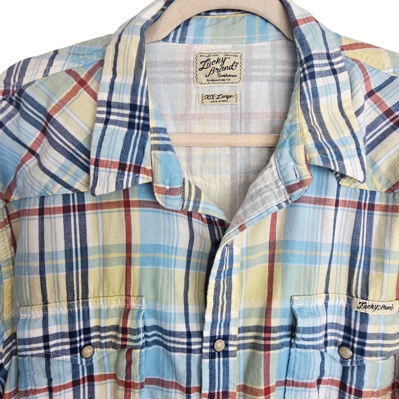 Lucky Brand Lucky Brand Mens Plaid Flannel Western Shirt Sz XXL Cowboy Size US XXL / EU 58 / 5 - 2 Thumbnail