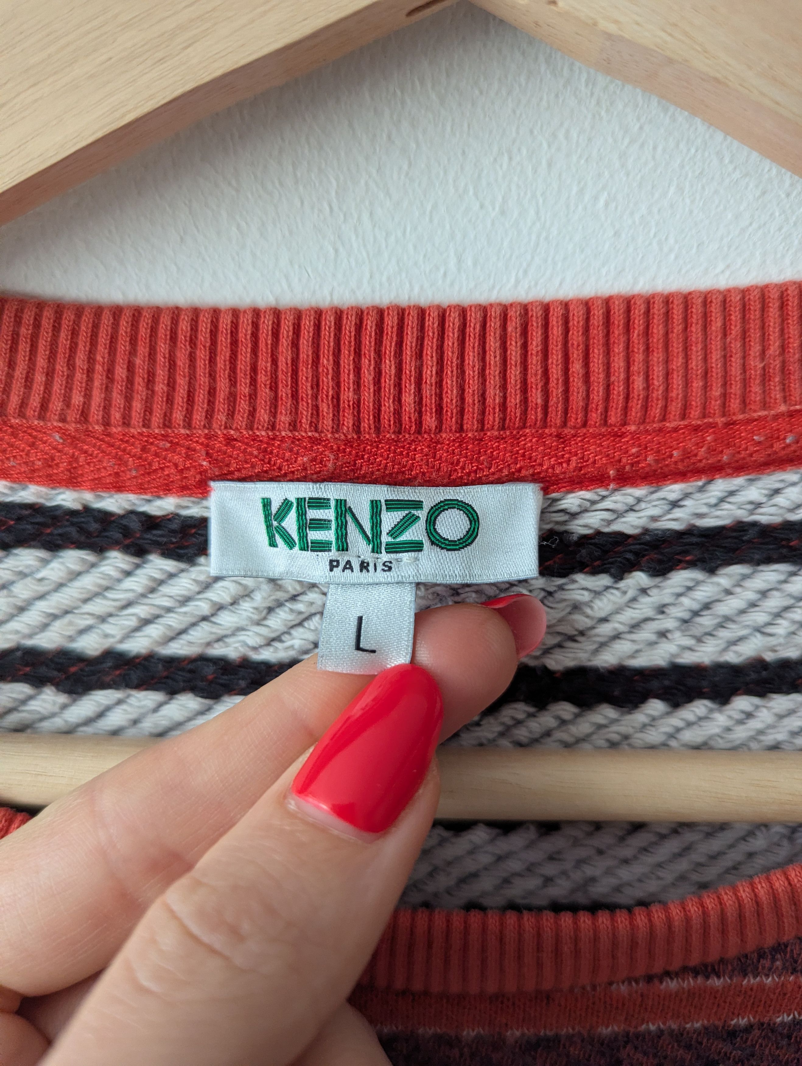 Kenzo Kenzo Paris Tiger Embroidered Sweatshirt Striped Red S M Size M / US 6-8 / IT 42-44 - 2 Thumbnail