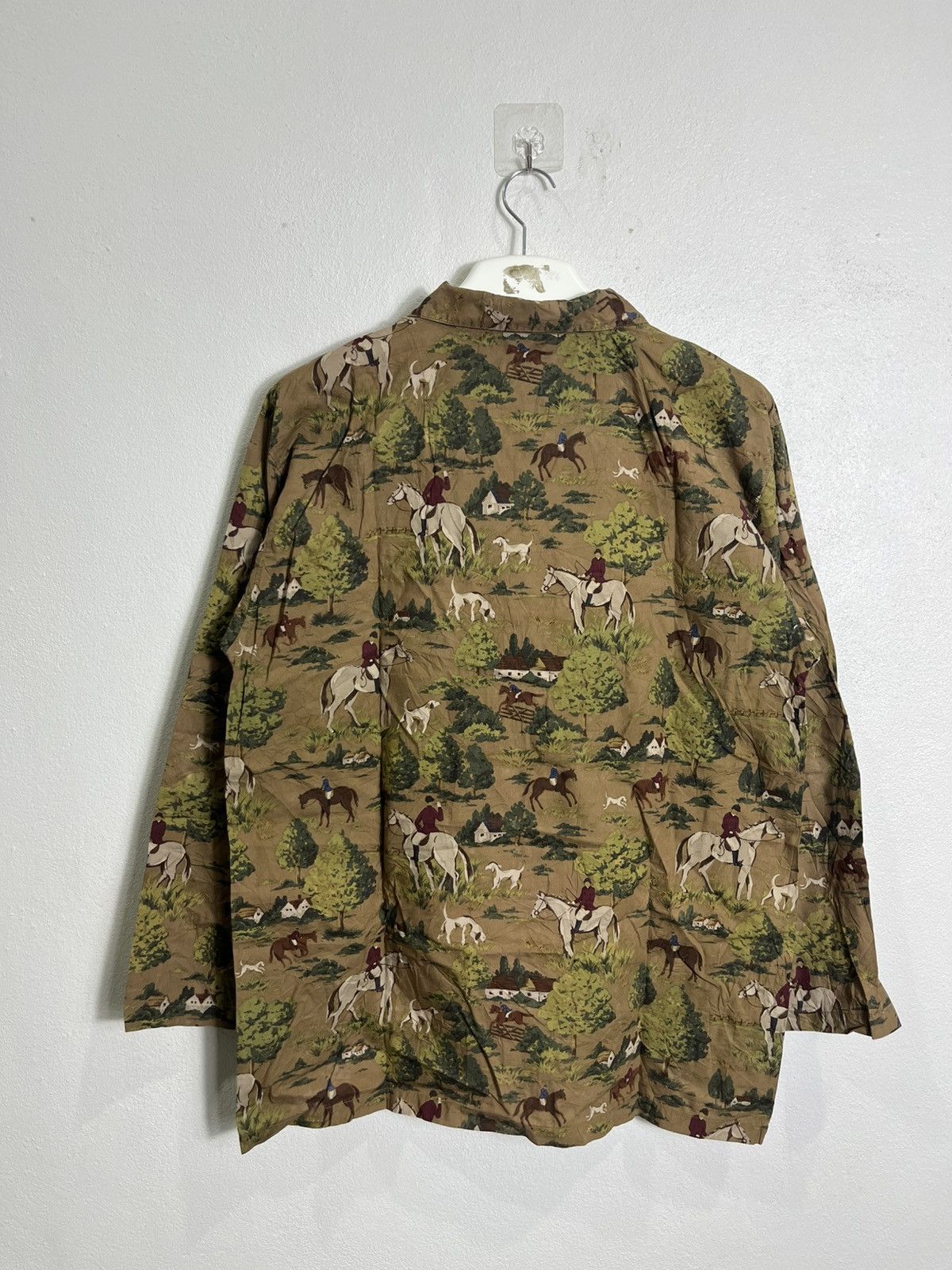 Vintage Vintage Burberrys Equestrian Horse Print Shirt AOP Size US L / EU 52-54 / 3 - 2 Thumbnail