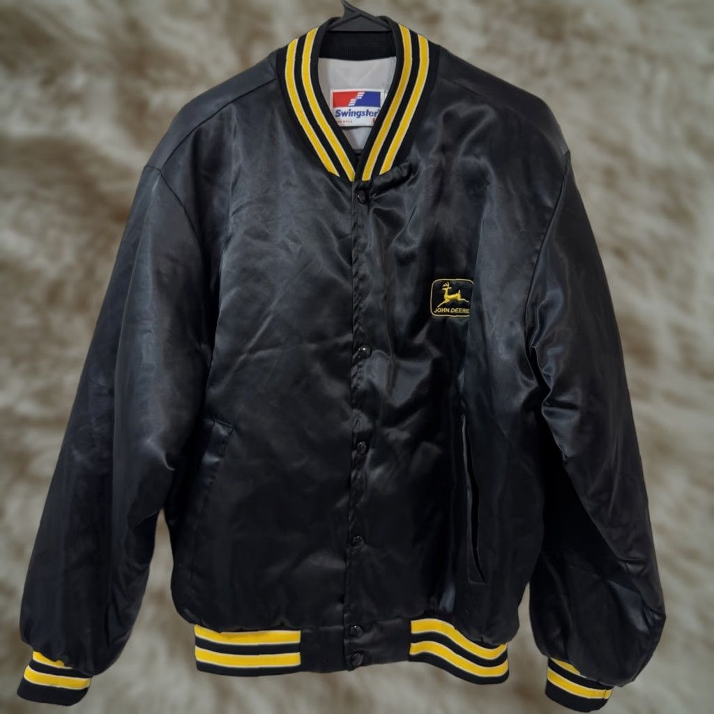 Vintage VINTAGE Swingster Jacket Men L Black Yellow Satin Embroidered Snap Satin Embroidered Swingster Jacket Men L Black Yellow Vintage Snaps Windsucher? Size US L / EU 52-54 / 3 - 1 Thumbnail