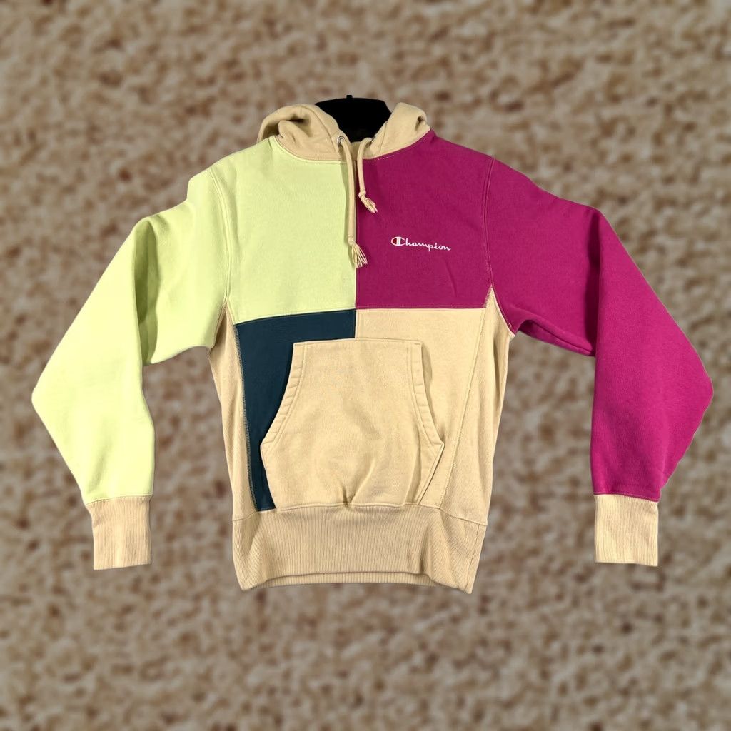 Champion Champion Reverse Weave Hoodie Colorblock Beige XS Adult Mens Long Sleeve Pullover Reversible Logo Weave Fashion Sweatshirt Size US XS / EU 42 / 0 - 1 Thumbnail