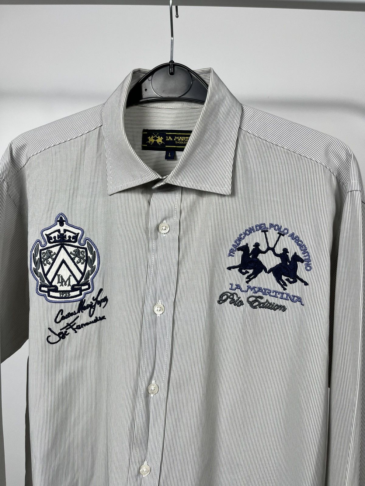 La Martina La Martina Polo Club Shirt Embroidered Striped Button Down L Size US L / EU 52-54 / 3 - 3 Thumbnail