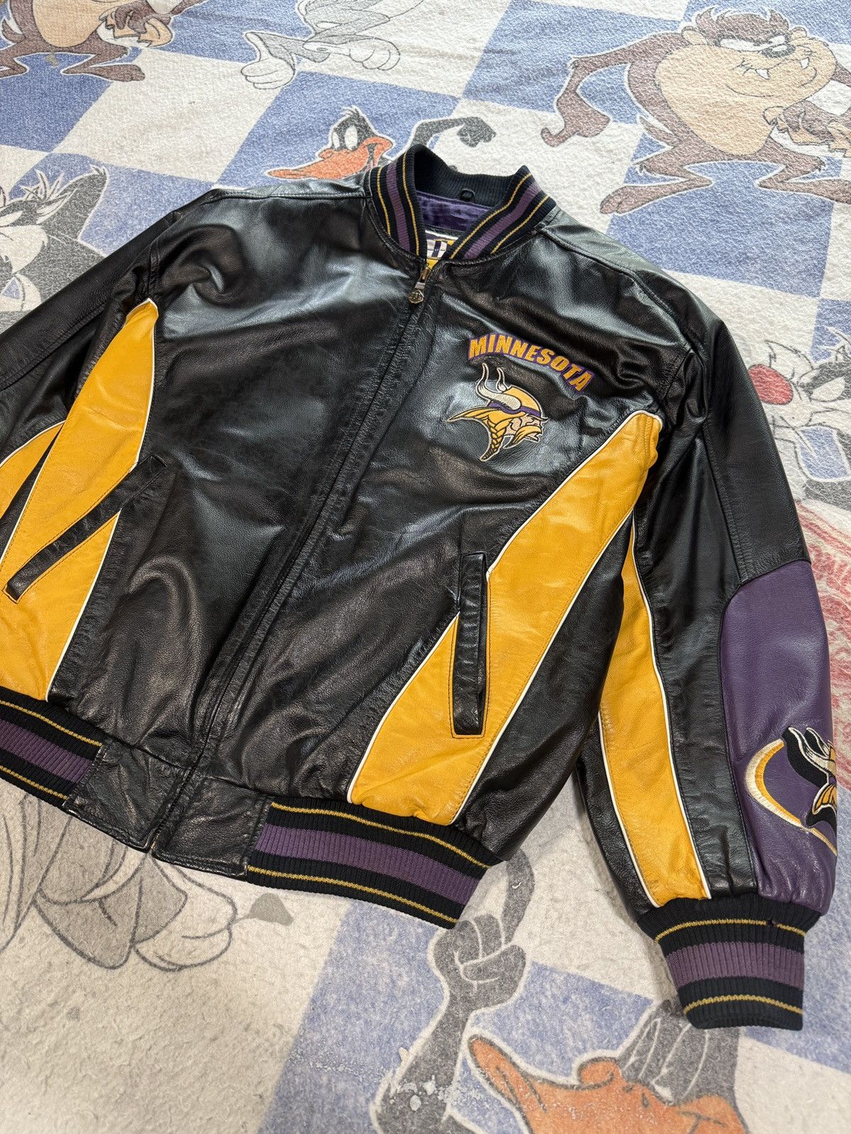 NFL Vintage Minnesota Vikings leather jacket Size US L / EU 52-54 / 3 - 2 Thumbnail