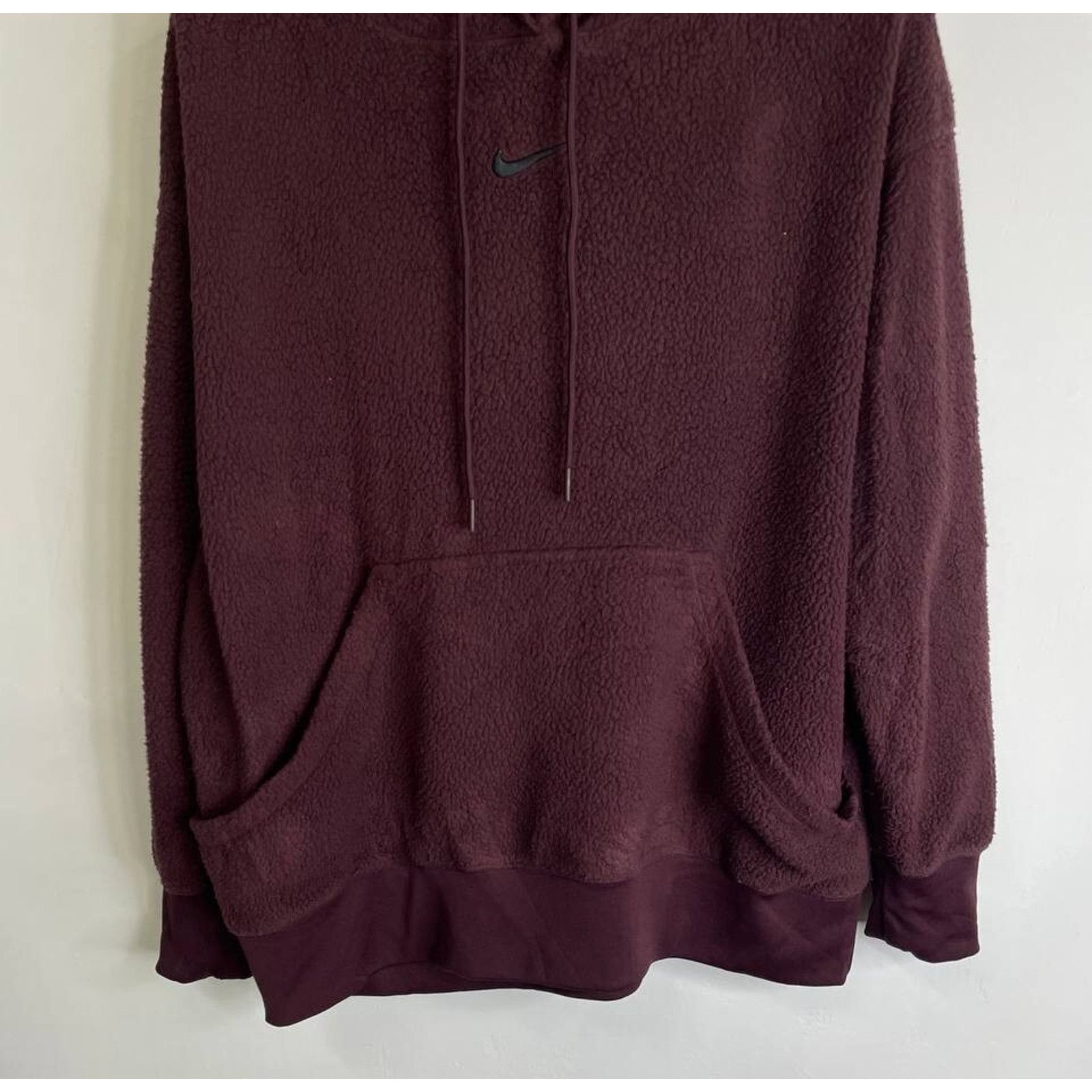 Nike Vintage Nike Maroon Sherpa Fleece Hoodie Pullover Size M Size US M / EU 48-50 / 2 - 3 Thumbnail