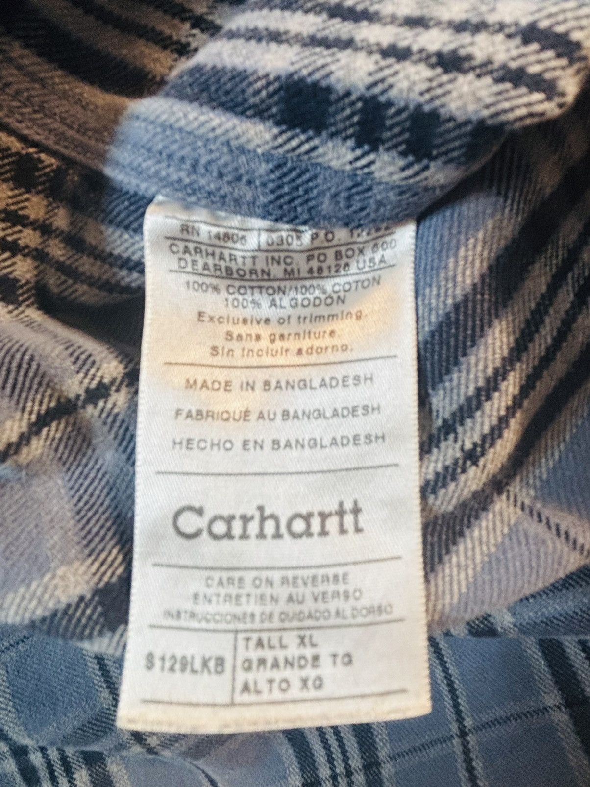 Carhartt VTG leather tag Carhartt flannel work jacket Size US XL / EU 56 / 4 - 5 Thumbnail