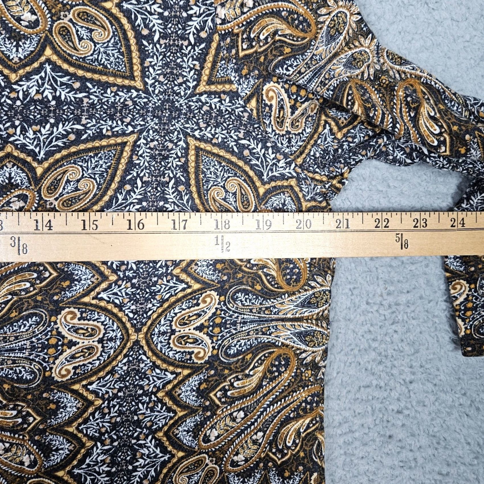J. Jill J.JILL Paisley 3/4 Sleeve Boho Fringe Hem Tunic Top M Color Multicolor Paisley Shirt Womens Tunic Top 3/4 Sleeve Fringe Hem Size M / US 6-8 / IT 42-44 - 3 Thumbnail