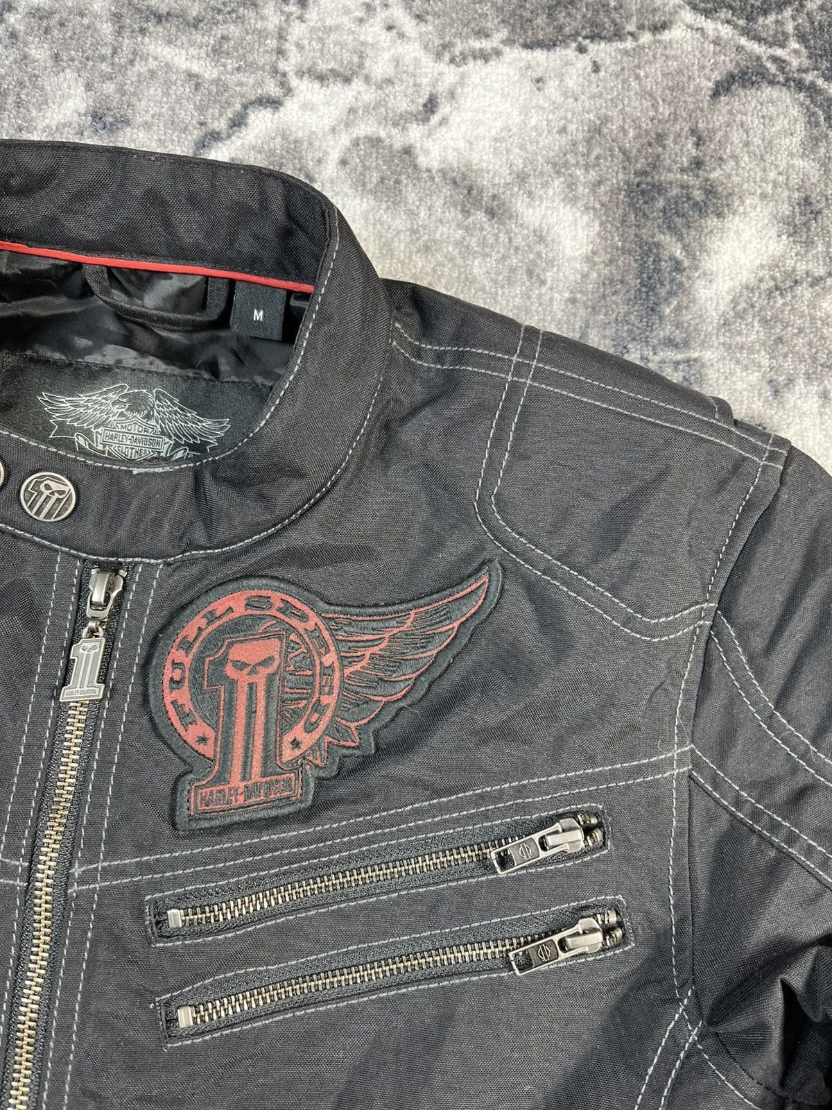 Harley Davidson Harley Davidson Biker Jacket Black Red Moto Racing M Size US M / EU 48-50 / 2 - 7 Thumbnail