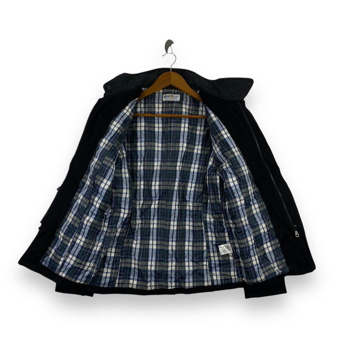 Beams Plus BEAMS PLUS JAPAN Black Duffle Jacket Quilted Plaid Lining Size M / US 6-8 / IT 42-44 - 3 Thumbnail