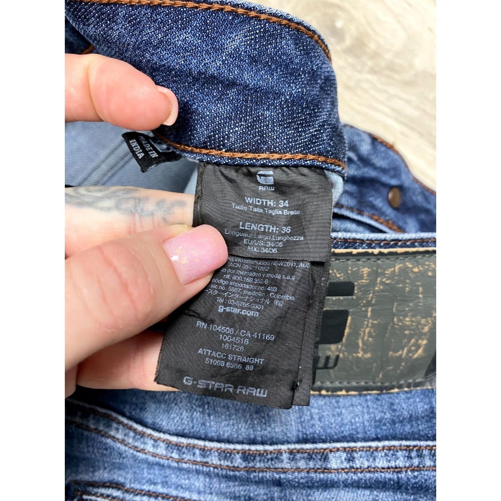 G-Star G Star Raw Jeans Denim Pants Attacc Straight Mens Size 34 Blue Regular Fit Vintage No N/A Size US 34 / EU 50 - 3 Thumbnail