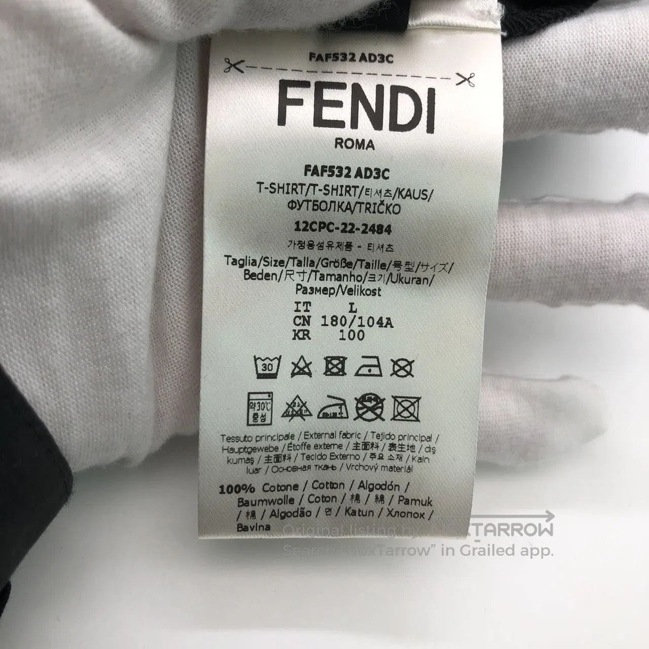 Fendi Black Short Sleeve Shirt with Patterned Chest Stripe. Size US L / EU 52-54 / 3 - 7 Thumbnail