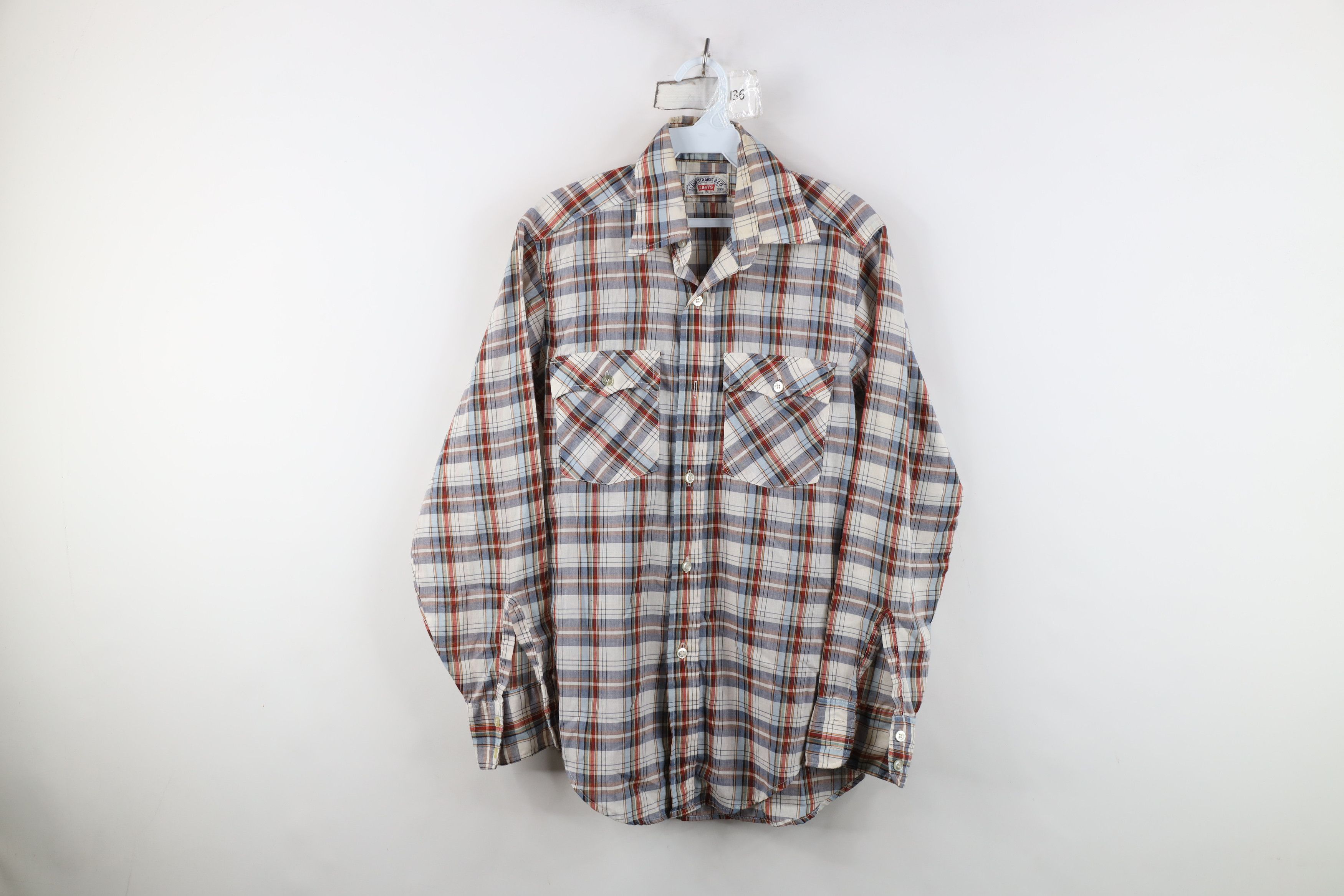 Levi's Vintage 70s Levis Rainbow Plaid Collared Button Shirt USA Size US S / EU 44-46 / 1 - 1 Thumbnail