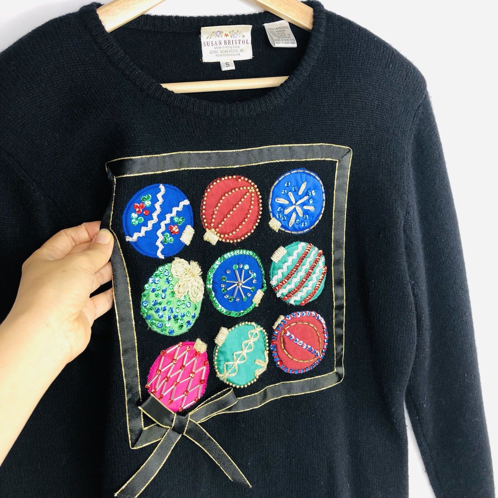 Other 90s SUSAN BRISTOL Black Christmas Sweater Size S Wool Size S / US 4 / IT 40 - 5 Thumbnail