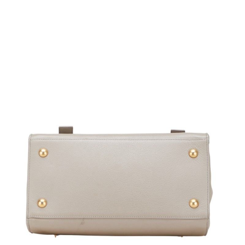 Saint Laurent Paris Saint Laurent Leather Canvas Muse Two Shoulder Bag Gray Size ONE SIZE - 14 Thumbnail