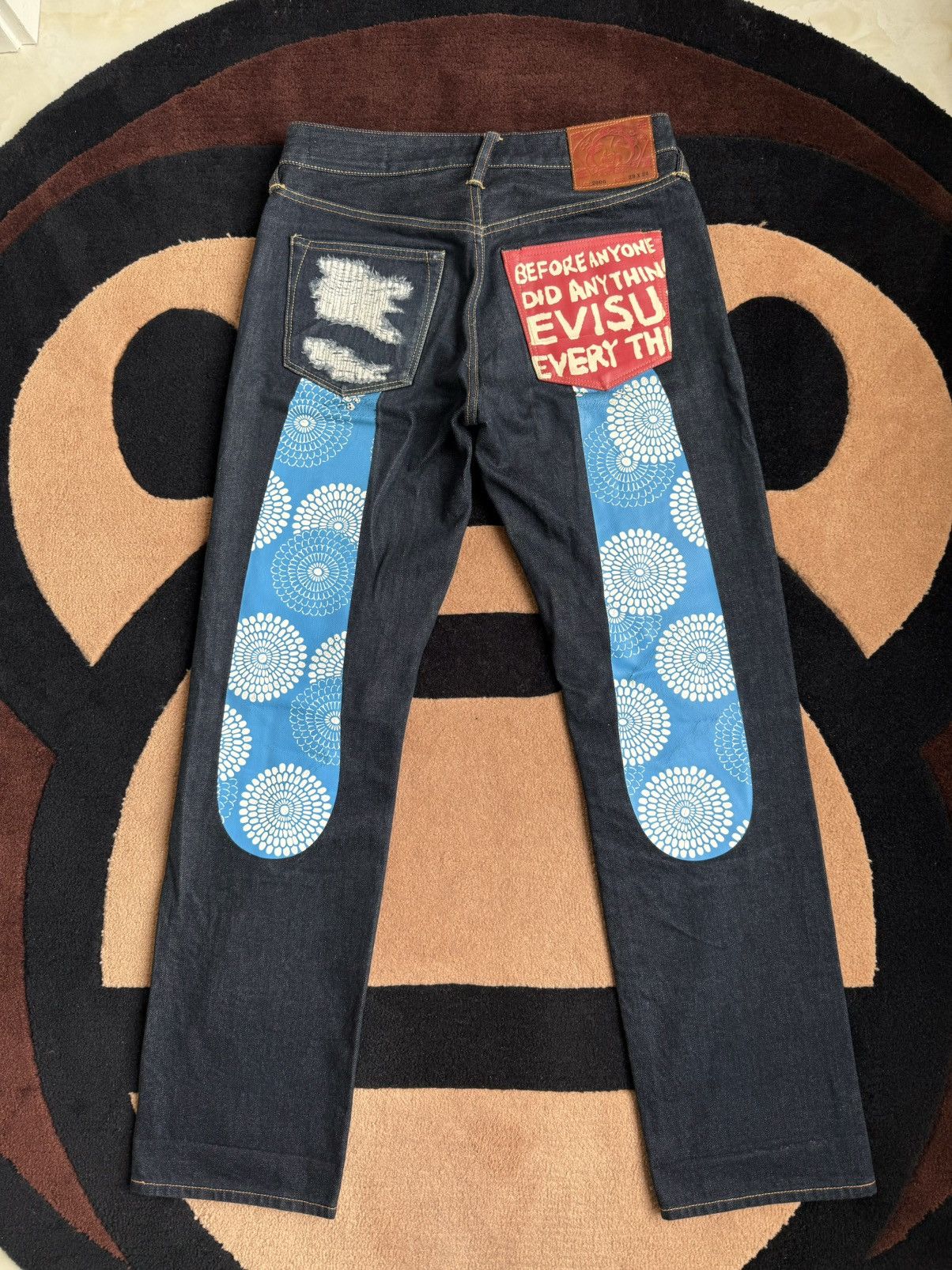 Evisu × Japanese Brand EVISU blue daicock style jeans！size：30x34