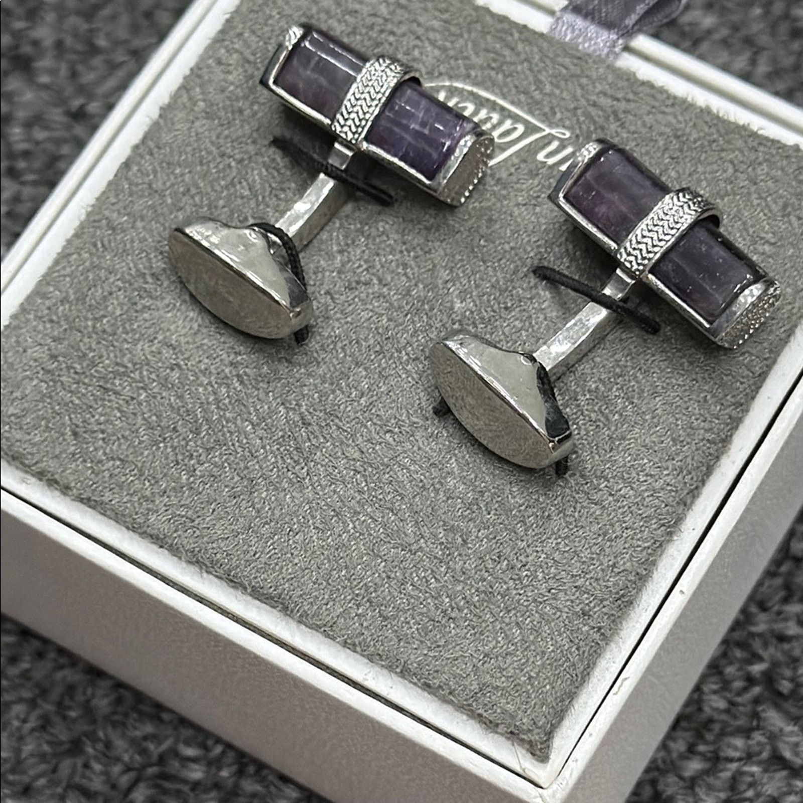 Other NWT Van laack Silver and Purple Cufflinks Size ONE SIZE - 4 Thumbnail