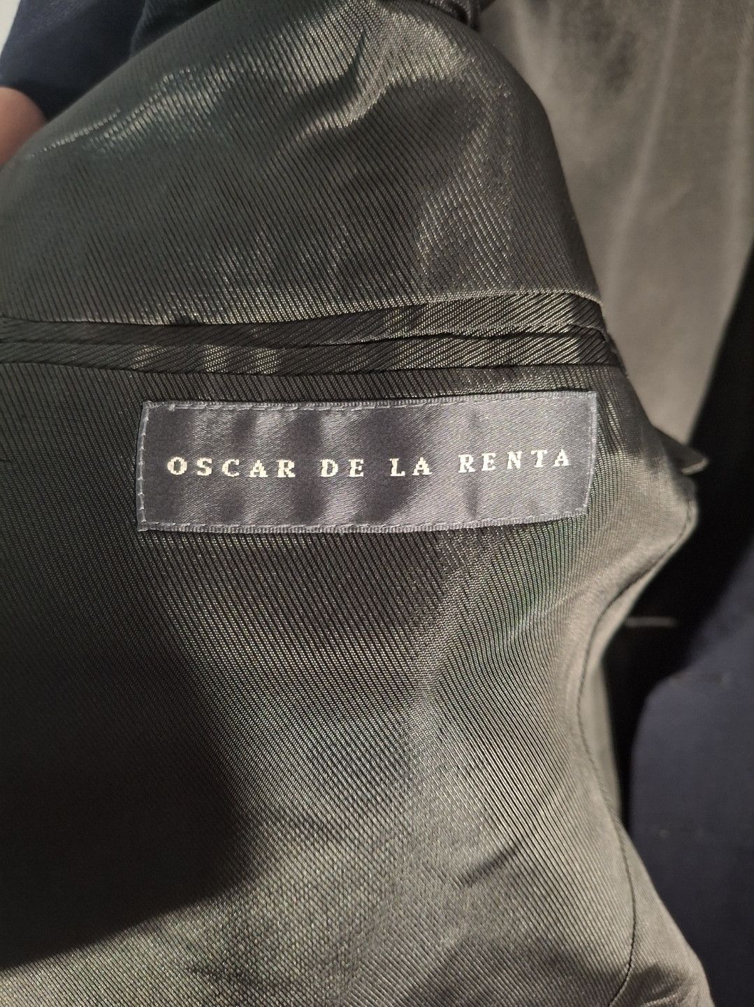 Oscar De La Renta Oscar de la Renta 100% Wool Blazer Gold Crest Buttons Size 46L - 3 Thumbnail