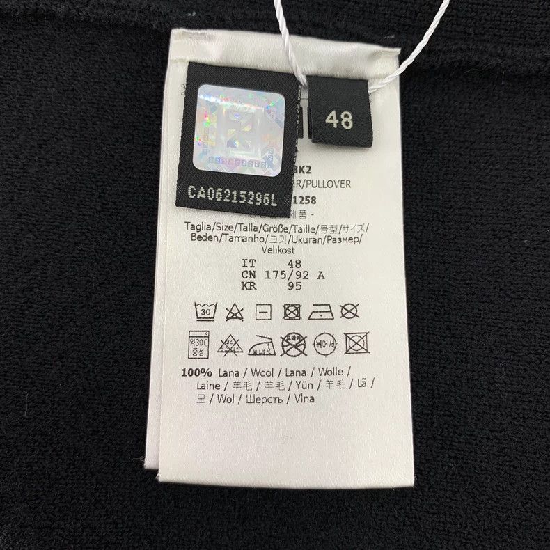 Fendi FENDI Black Side Logo Letter Pattern Wool Crew Neck Long S Size US M / EU 48-50 / 2 - 6 Thumbnail