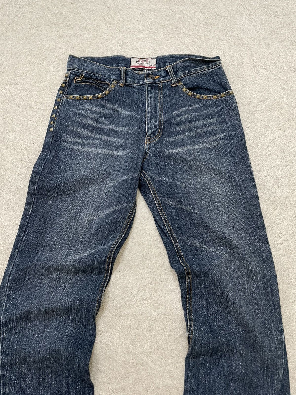 Hysteric Glamour 2000s Hysteric Flare Raw Denim Studed Bootcut Jeans Y2K Size US 31 - 2 Thumbnail