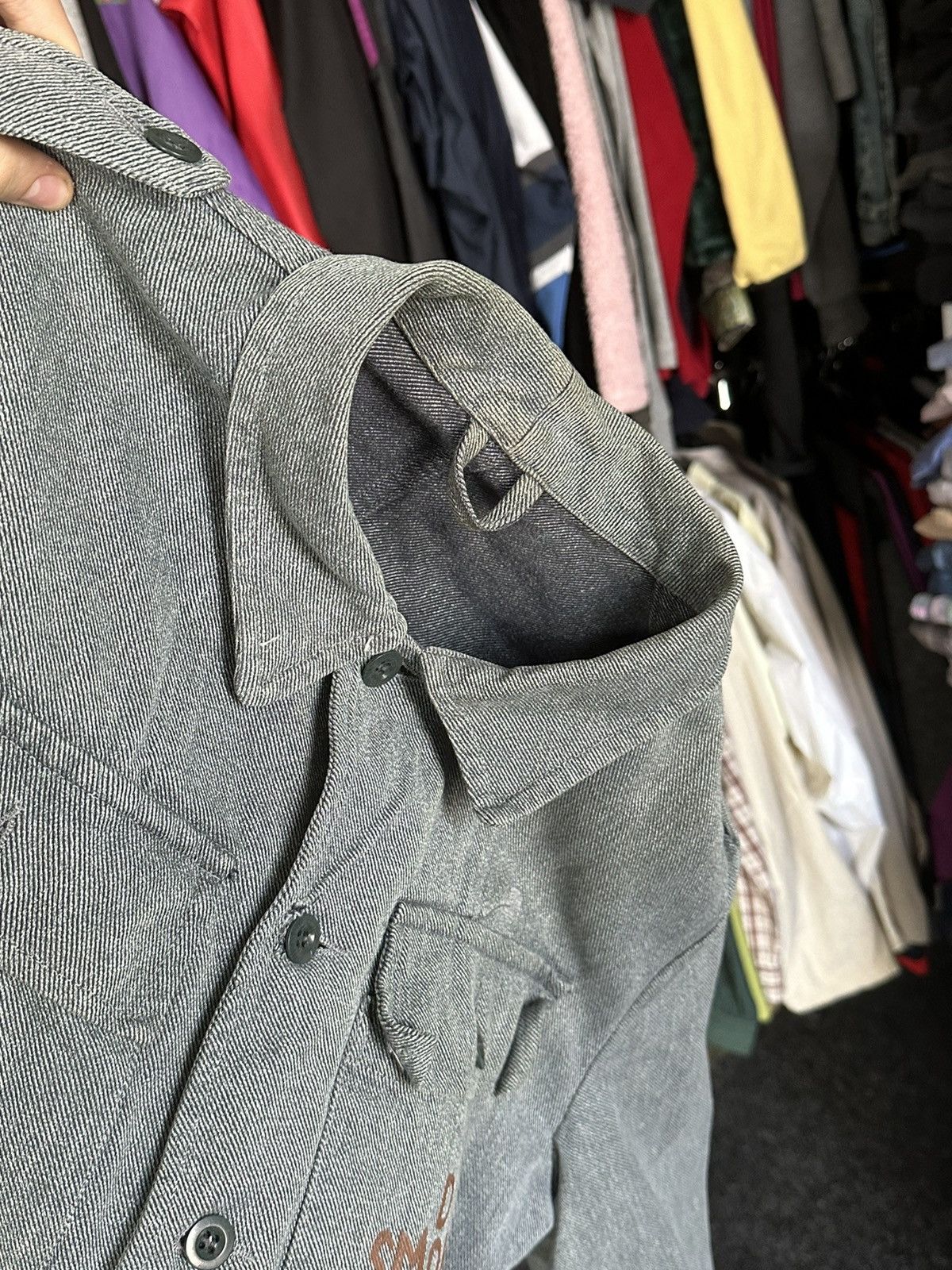 Japanese Brand VINTAGE 🚨 SMOKE-DOPE denim jacket distressed rare custom 80s Size US L / EU 52-54 / 3 - 11 Thumbnail