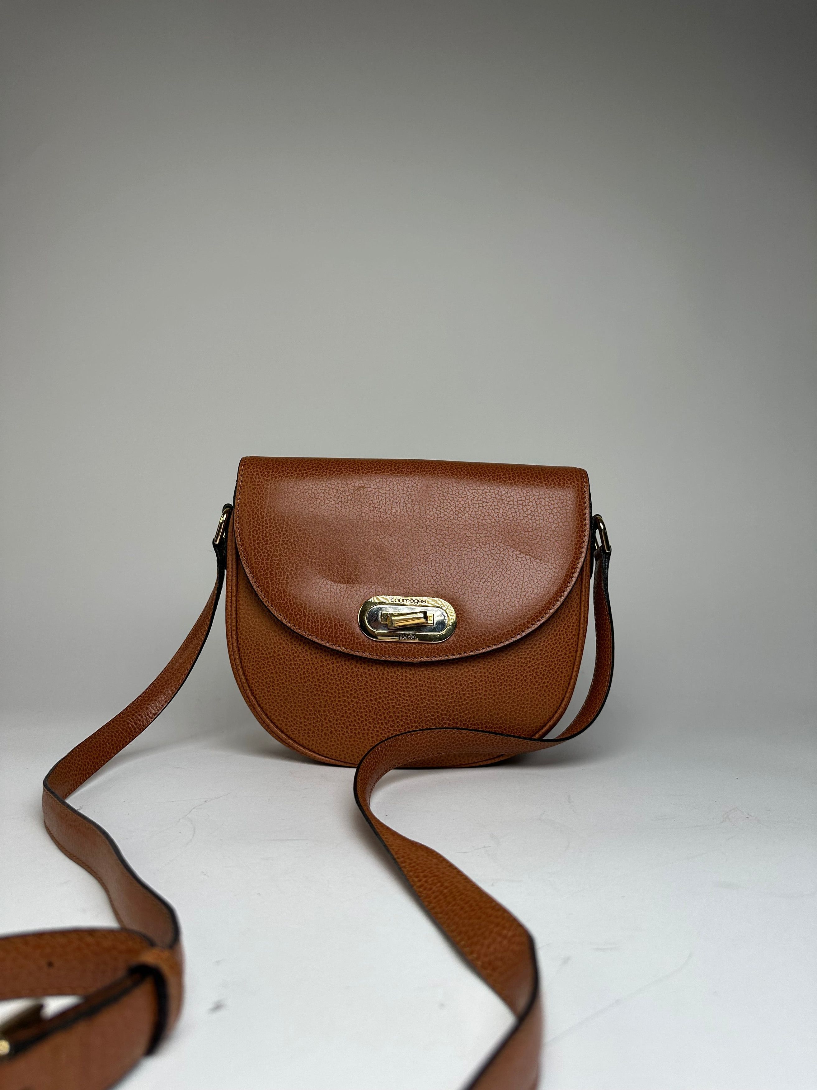Courreges Vintage Leather Shoulder Bag Brown Size ONE SIZE - 1 Thumbnail