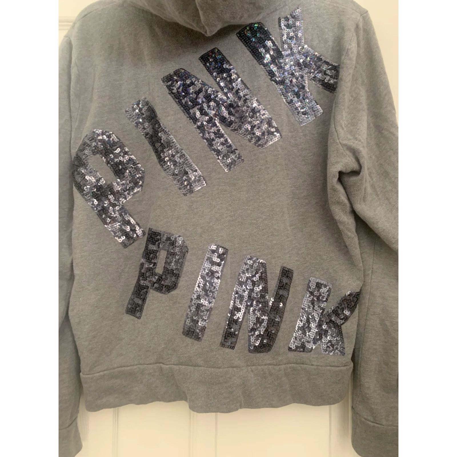 Victoria's Secret Victoria's Secret PINK Hoodie Sweatshirt Zip Up Hooded Gray L Womens Regular Activewear Modern Vintage: No Size L / US 10 / IT 46 - 6 Thumbnail