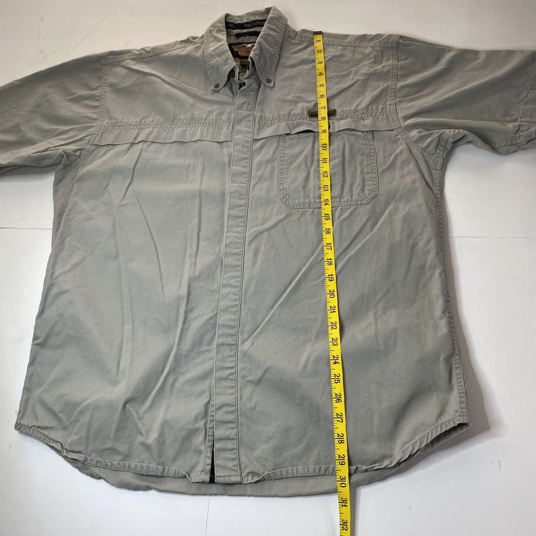 Harley Davidson VINTAGE Harley-Davidson Shirt Mens L Gray Button-Up Retro Casual Short Sleeve Graphic Print Logo 90s Mens Size US L / EU 52-54 / 3 - 6 Thumbnail