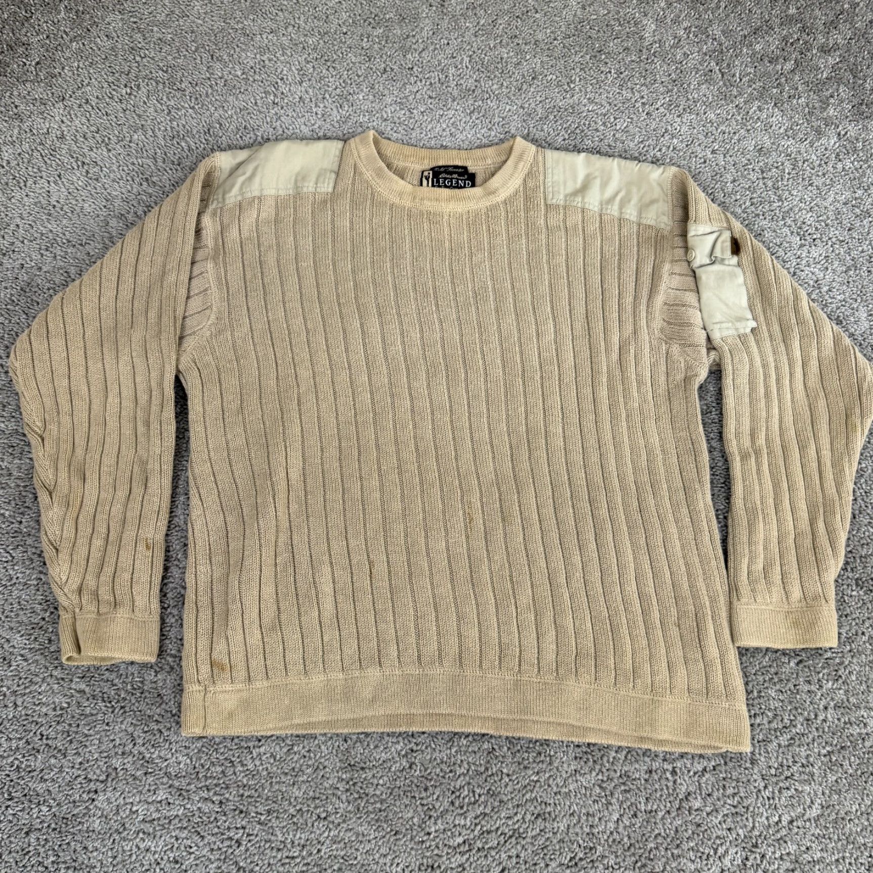 Eddie Bauer Eddie Bauer Legend Sweater Mens M Beige Cotton Crewneck Knit with Pockets UK Size US M / EU 48-50 / 2 - 2 Thumbnail