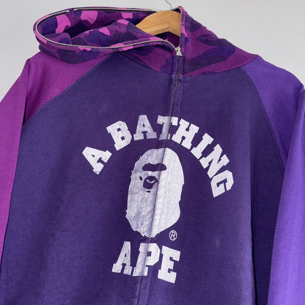 Bape OG Crazy Camo College Full Zip Hoodie Nigo Size US L / EU 52-54 / 3 - 2 Thumbnail