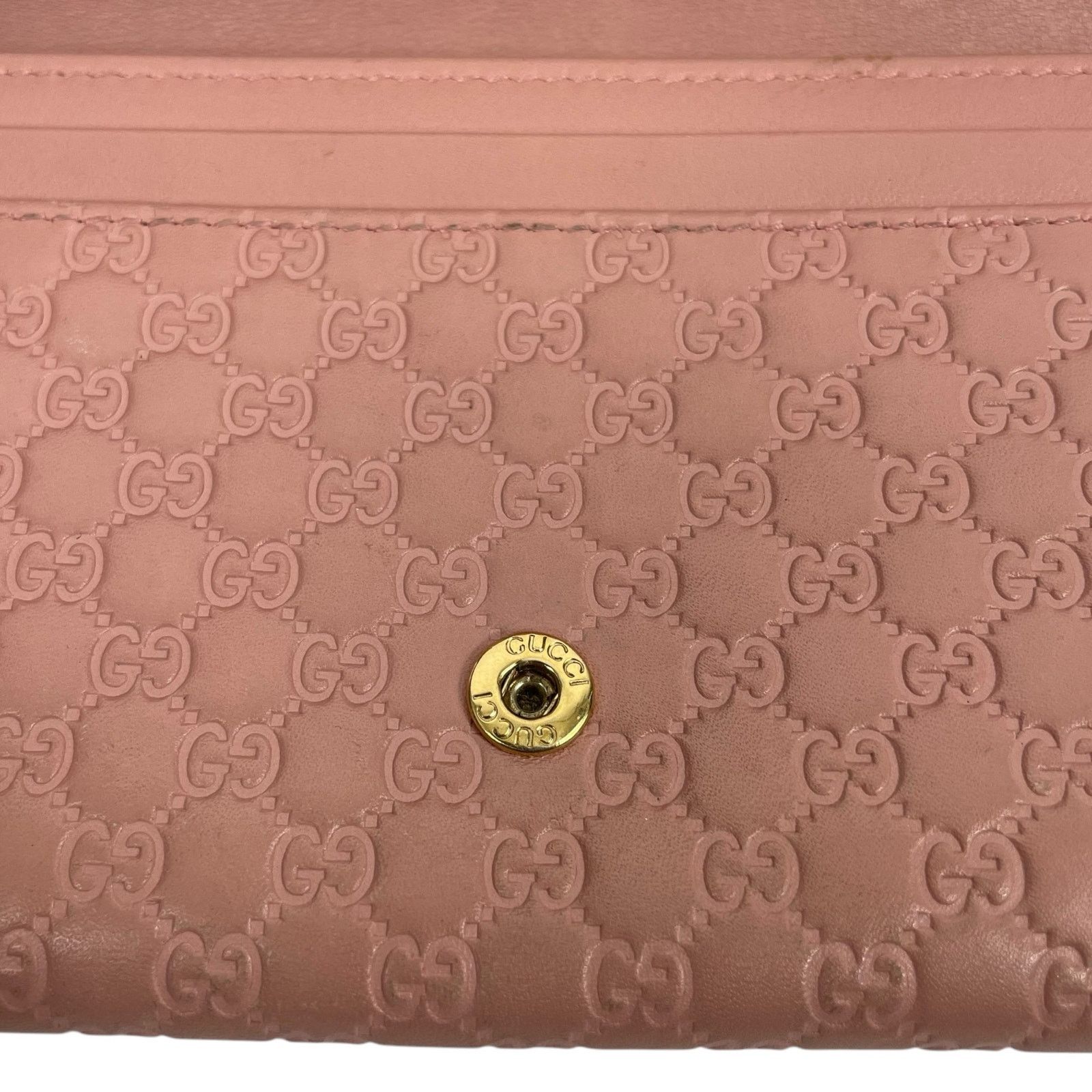 Gucci GUCCI Pink Microguccissim Leather Long Bifold Wallet GG Logo Size ONE SIZE - 9 Thumbnail