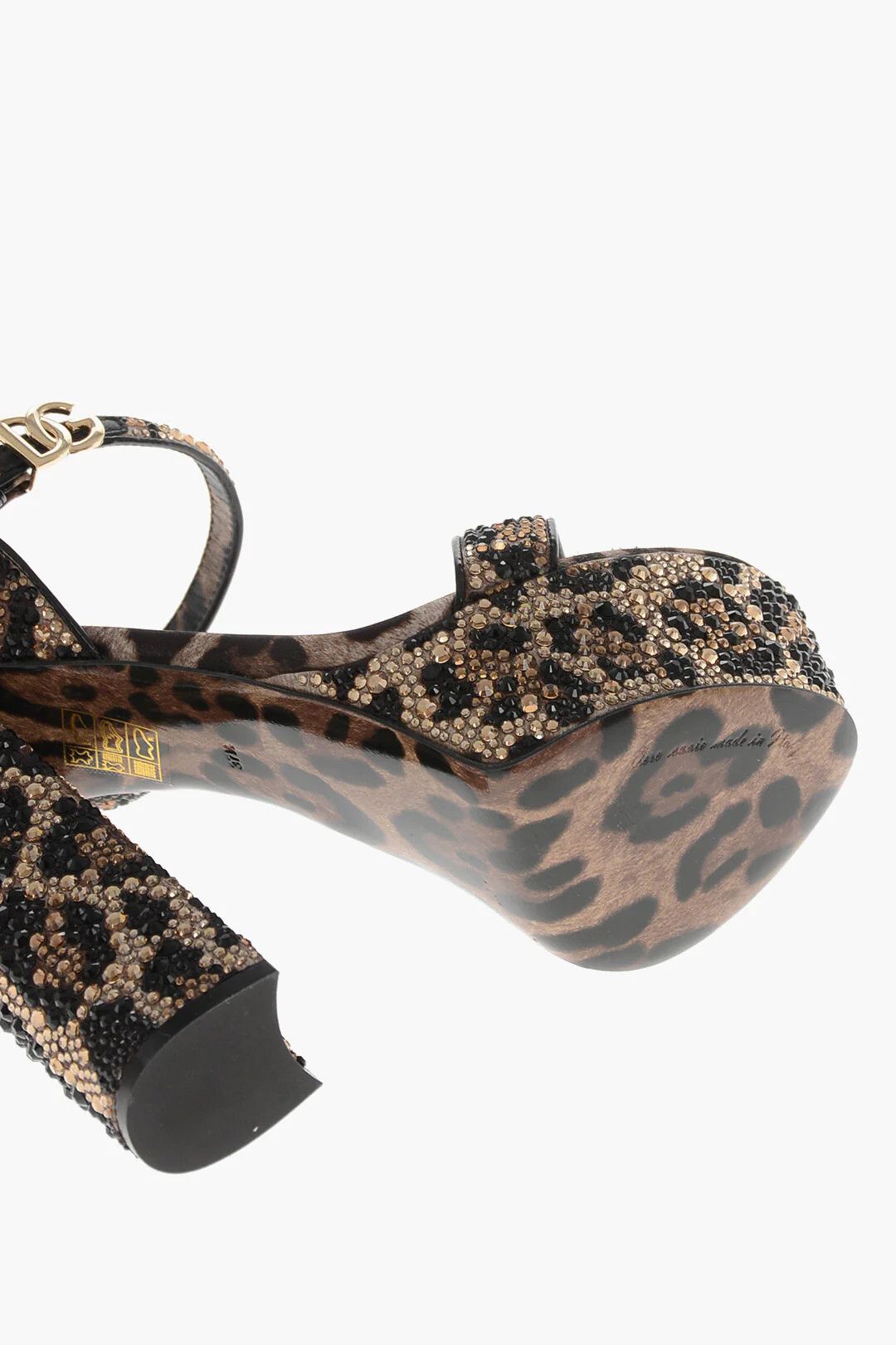 Dolce & Gabbana og1mm0426 Animalier Satin Platform Sandals in Brown Size US 7.5 / IT 37.5 - 6 Thumbnail