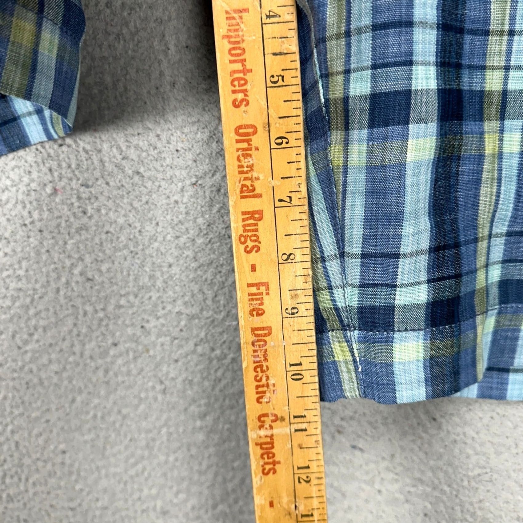 Tommy Bahama Tommy Bahama Linen Blend Shorts Mens 48L Long Plaid Blue Yellow Pockets Casual Outdoor Travel Size US 32 / EU 48 - 6 Thumbnail