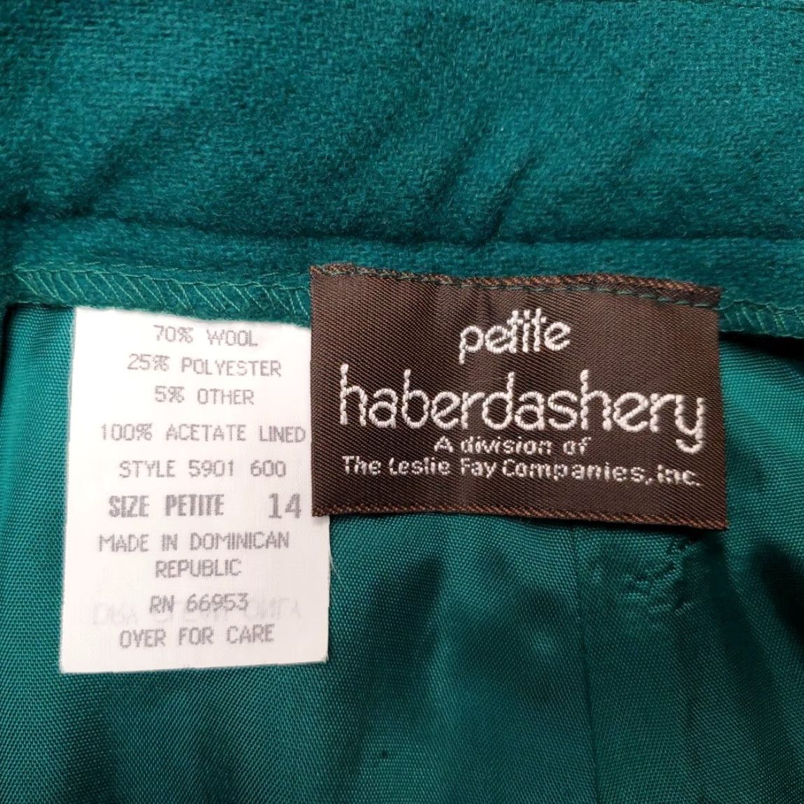 Vintage VINTAGE Haberdashery Pants Womens Sz 14P Petite Green Lined 70% Wool Pleated Classic VTG Pants Womens 14P Petite Green Wool Pleated Classic VTG Size 36" / US 14 / IT 50 - 5 Thumbnail