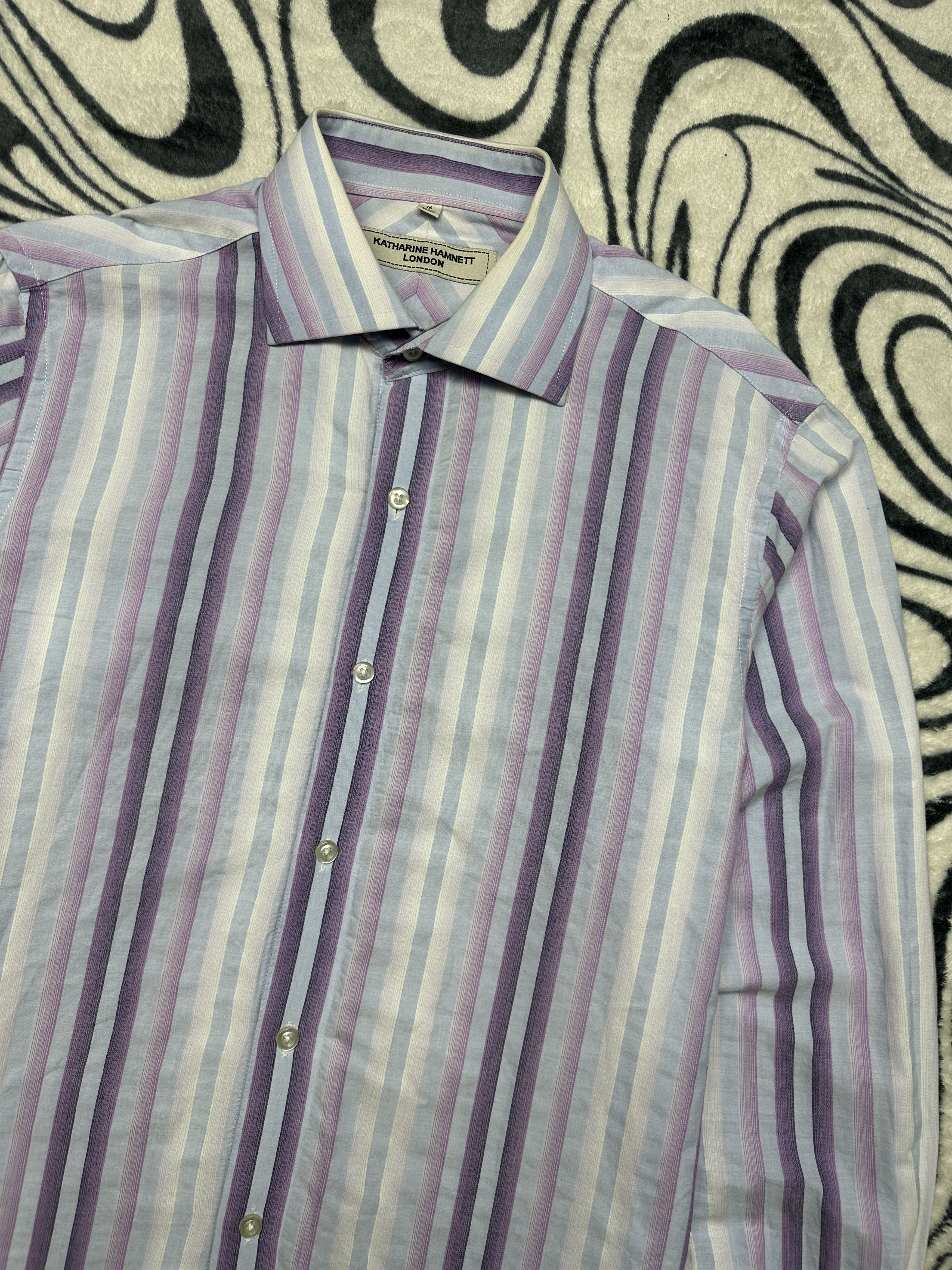 Katharine Hamnett London Katharine Hamnett London Mens Striped Long Sleeve Shirt Size US M / EU 48-50 / 2 - 2 Thumbnail