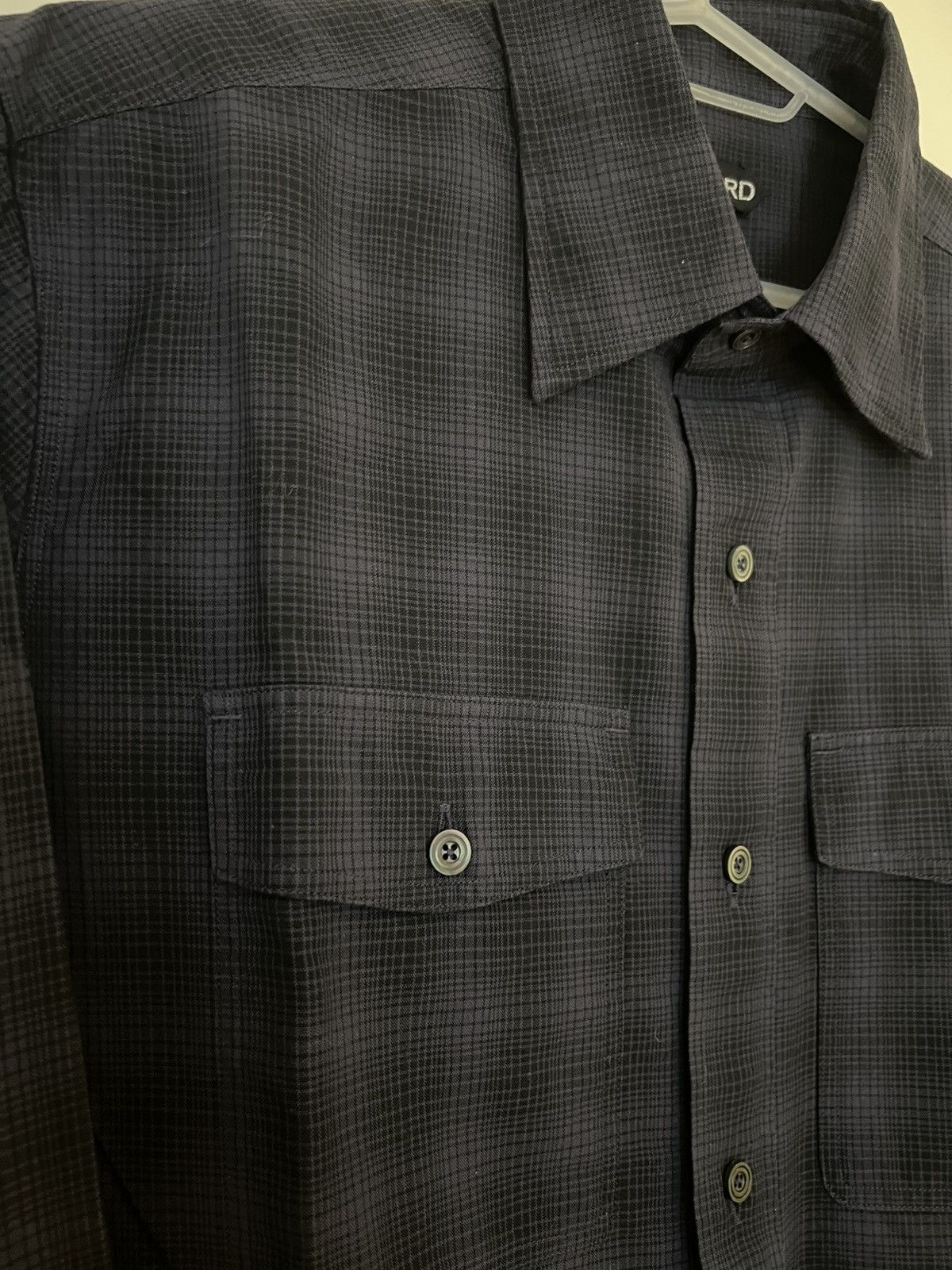 Tom Ford TOM FORD Navy Tartan Size 15/5 39 Long Sleeves Dress Shirt Size US S / EU 44-46 / 1 - 4 Thumbnail