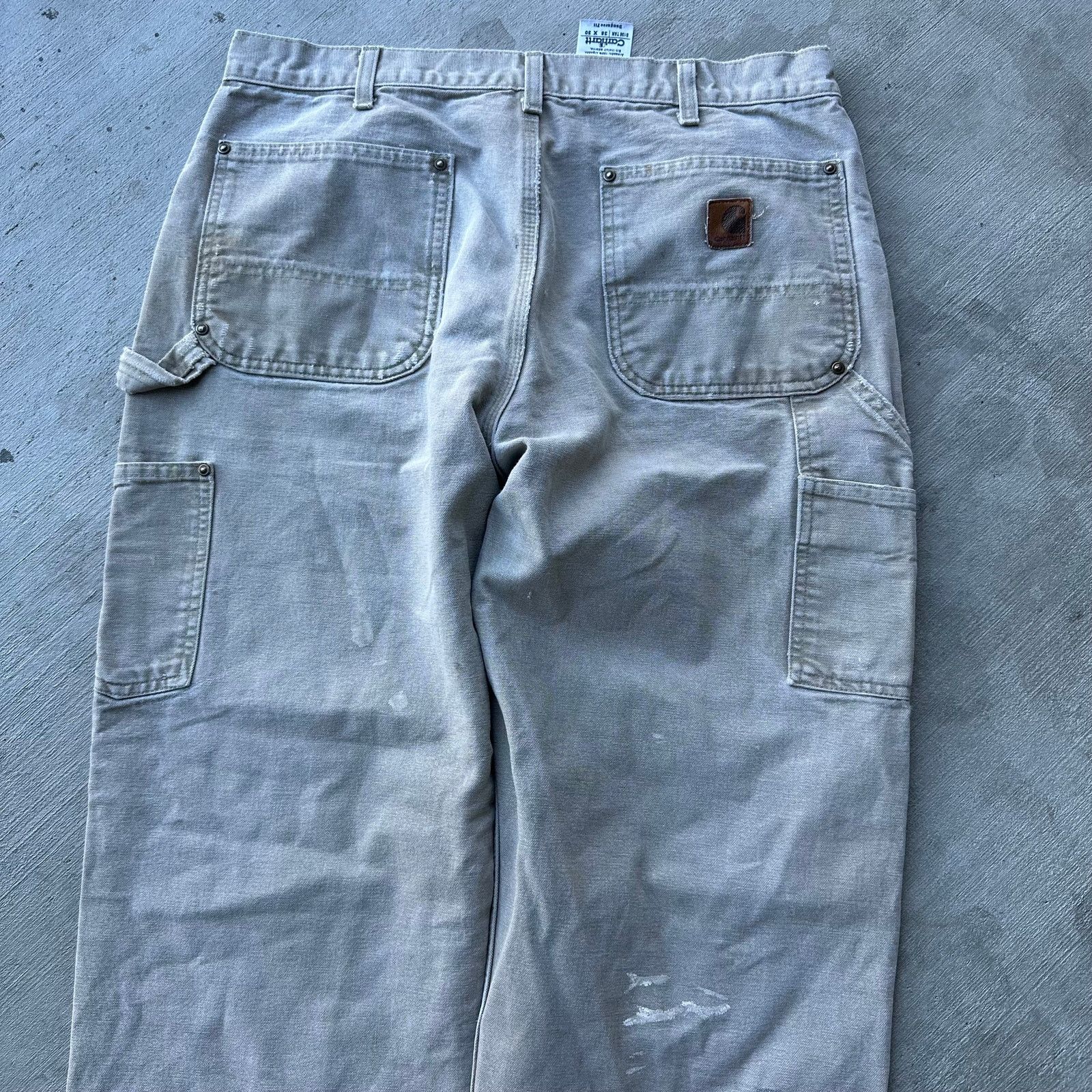 Carhartt × Vintage Carhartt TAN brown double knee work wear carpenter pants Size US 34 / EU 50 - 5 Thumbnail