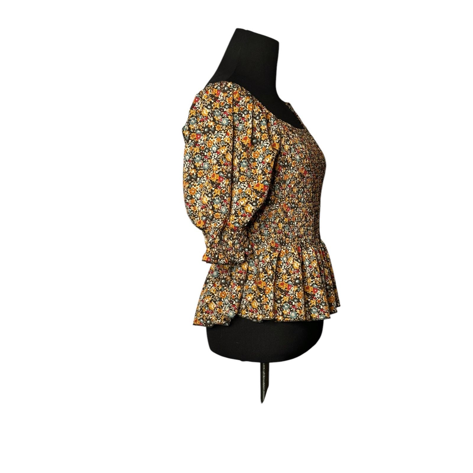 Shein SHEIN yelow blue floral peasant top size Large Size L / US 10 / IT 46 - 7 Thumbnail