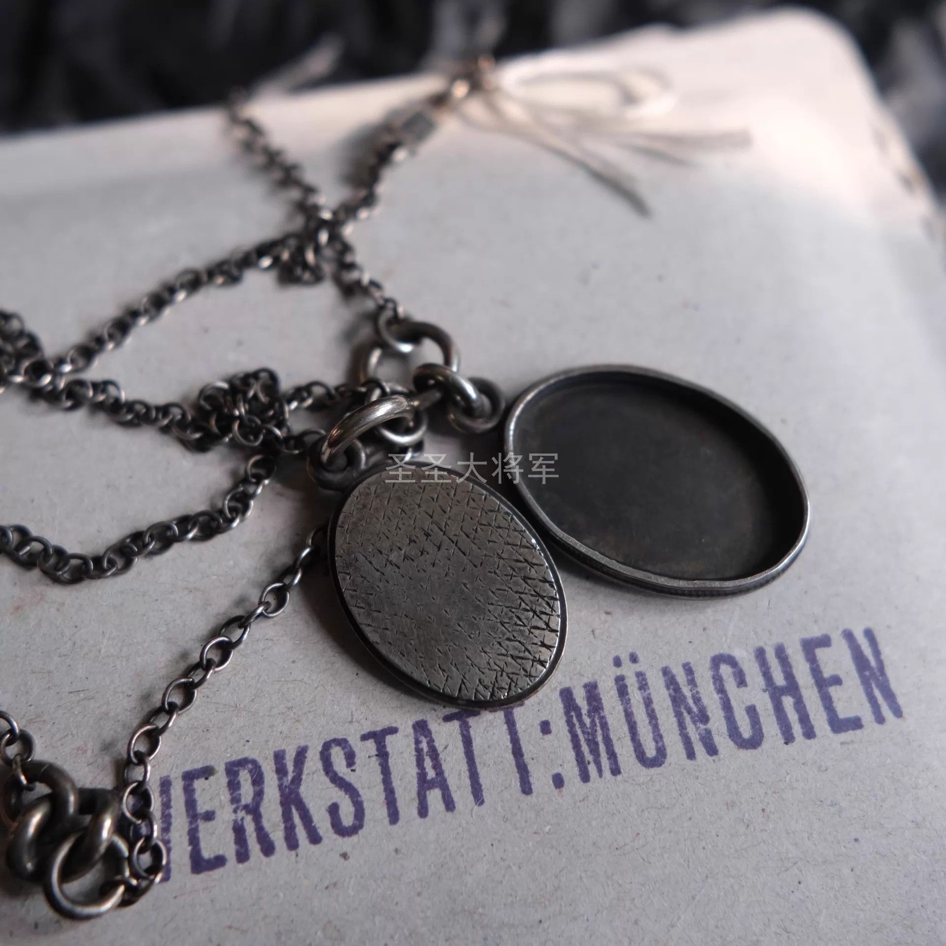 Werkstatt Munchen Werkstatt Munchen M3861 Distressed 2 Silver Tag Necklace Size ONE SIZE - 4 Thumbnail