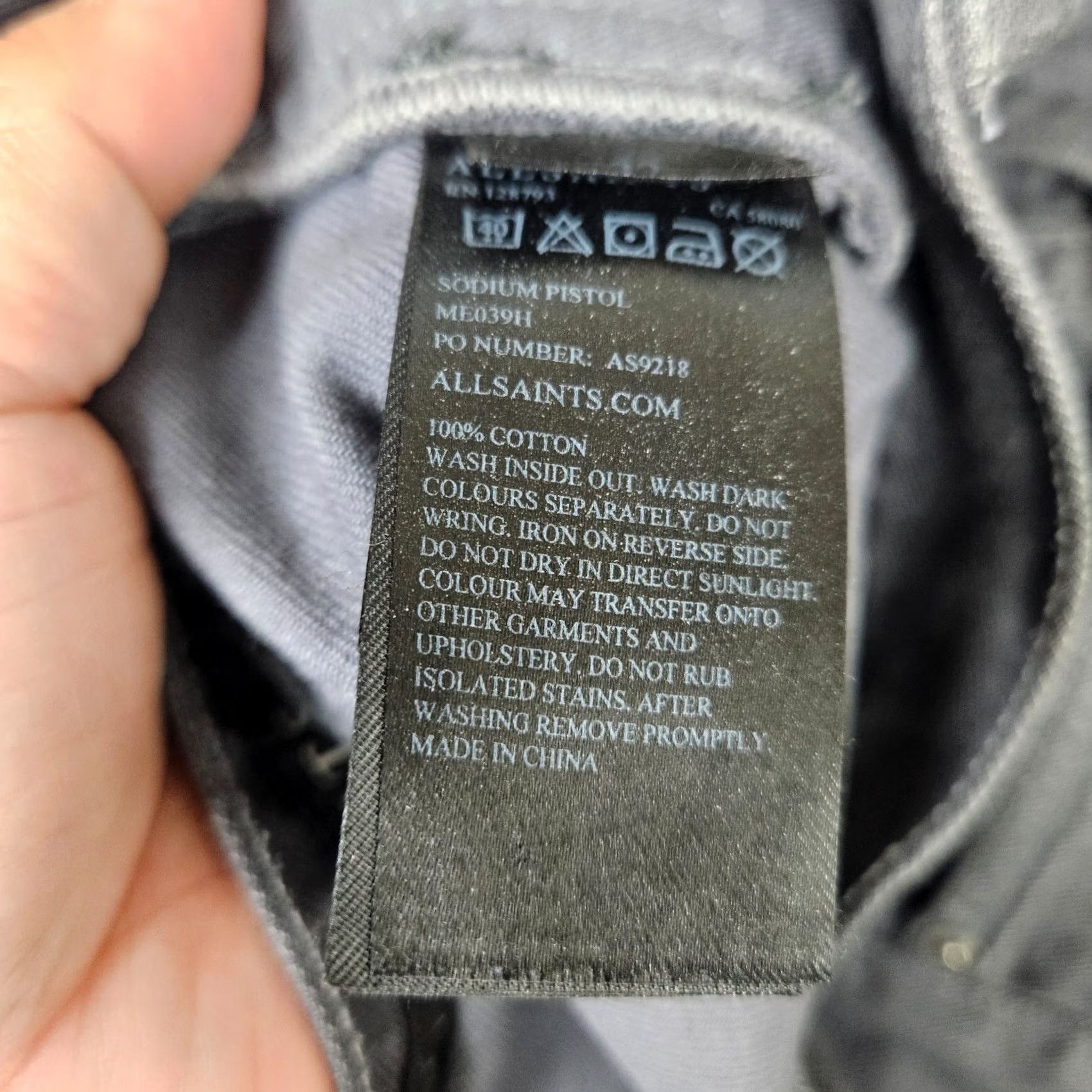 Allsaints ALLSAINTS Jeans PISTOL Men Dark Gray Button Fly Size 32 Denim 5-Pocket Straight Regular Rise Midi Length Icon Logo Casual Vintage No Size US 32 / EU 48 - 6 Thumbnail