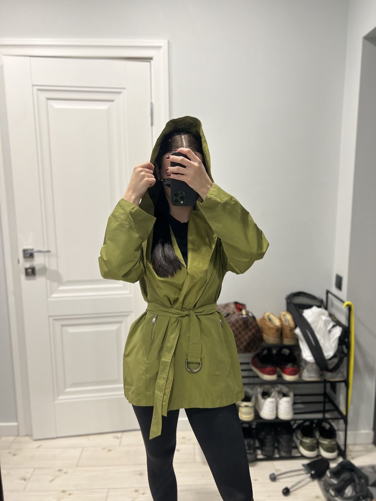 Max Mara Max Mara Rainwear Green Belted Wrap Coat Open Front Jacket Size M / US 6-8 / IT 42-44 - 16 Thumbnail