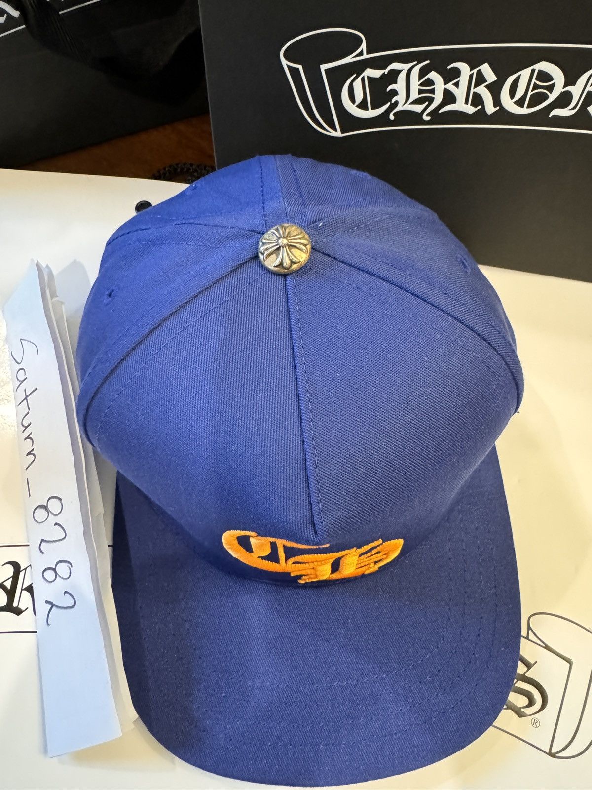 帽子 Chrome Hearts Baseball Cap 5 Panel Navy Chrome hearts hat ch baseball 5 panel blue gold