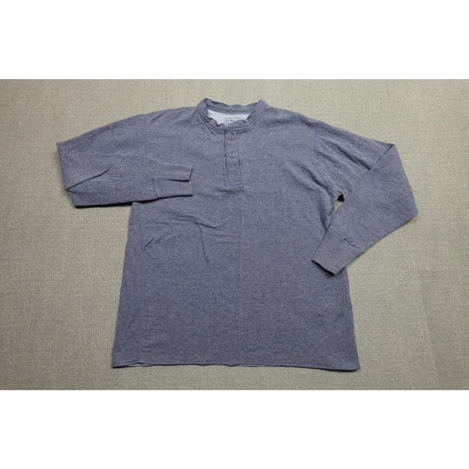 Vintage L.L. Bean Henley Shirt Mens L Blue Wool Blend Long Sleeve Traditional Fit Size US L / EU 52-54 / 3 - 3 Thumbnail
