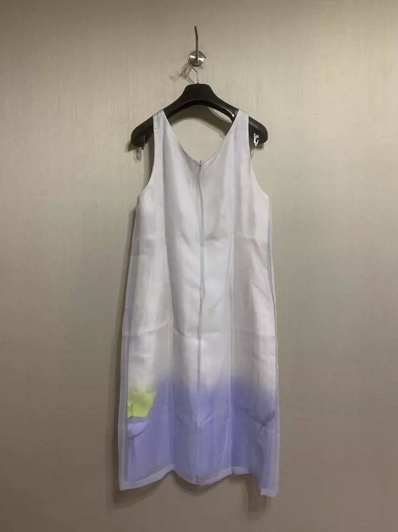 Dries Van Noten Dries Van Noten size:40 White and purple silk printed dres Size M / US 6-8 / IT 42-44 - 4 Thumbnail