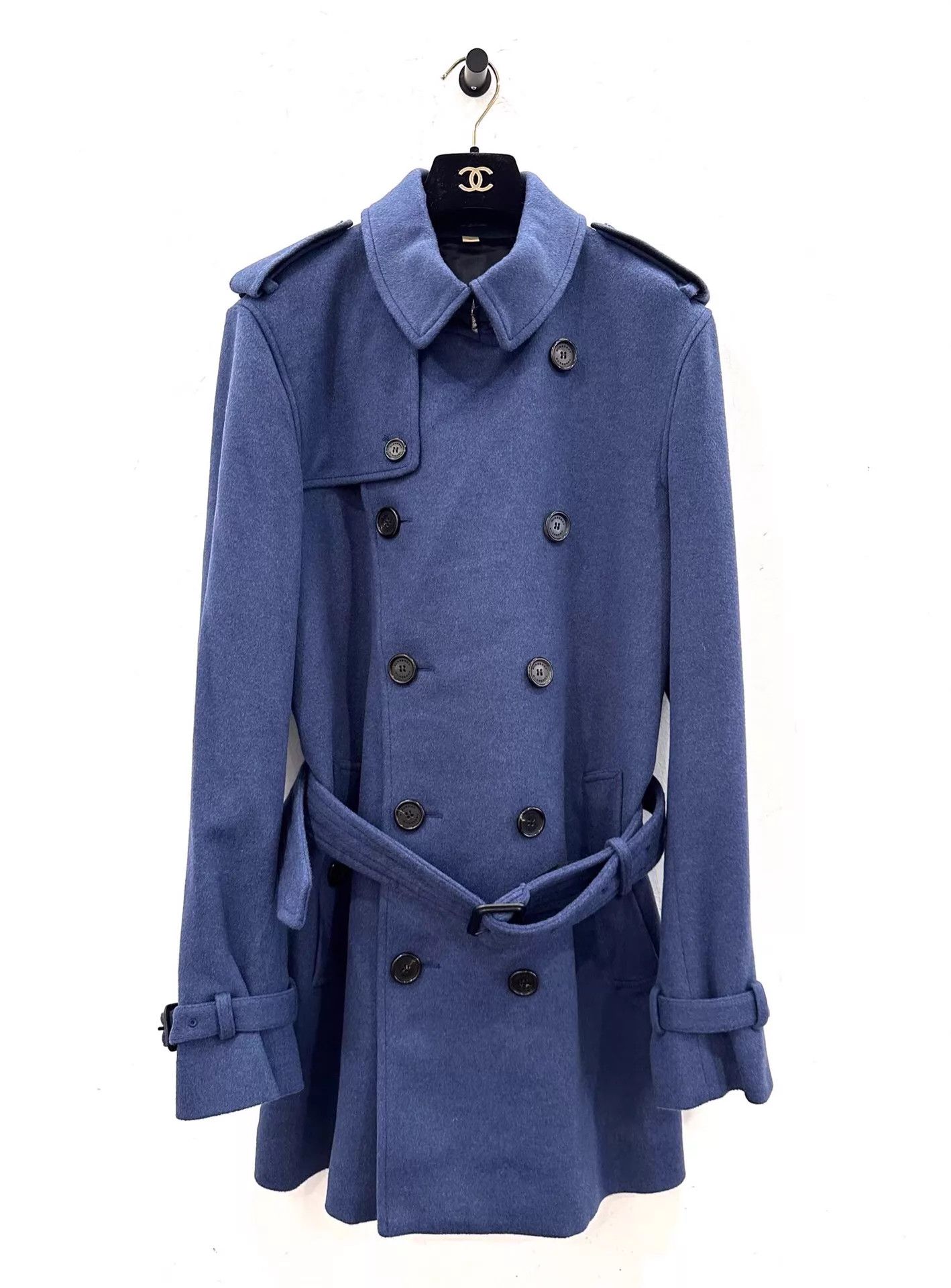 Burberry Burberry London men's blue wool trench coat 50 Size US M / EU 48-50 / 2 - 1 Thumbnail