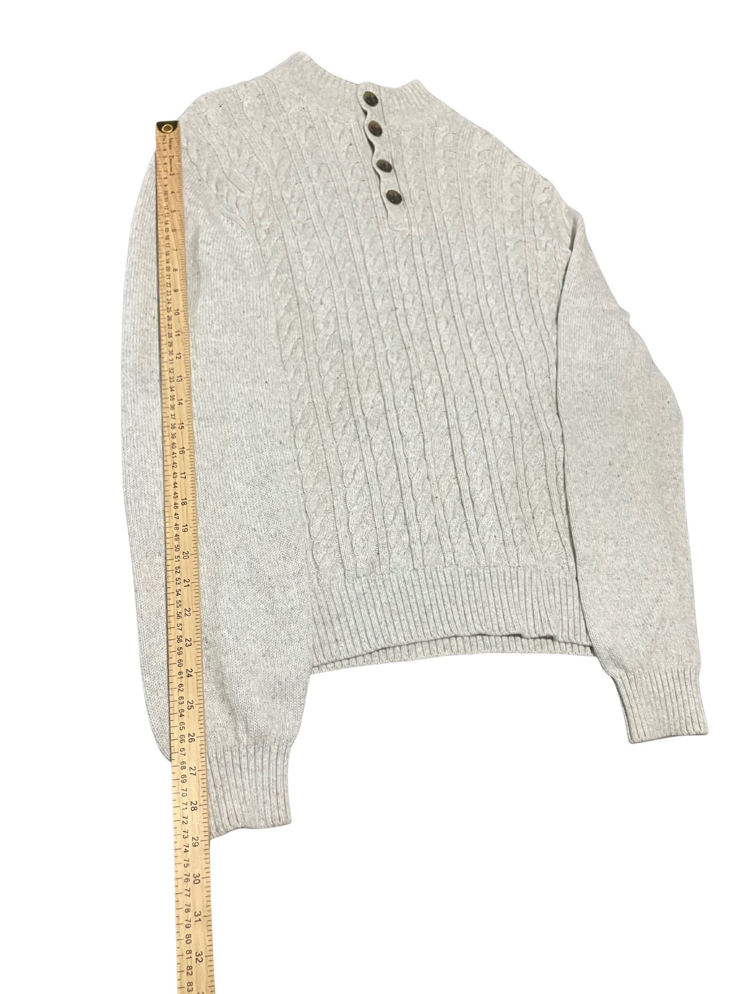 St. Johns Bay St. John’s Bay Men’s Cable Knit Henley Sweater Gray XL Size US XL / EU 56 / 4 - 5 Thumbnail
