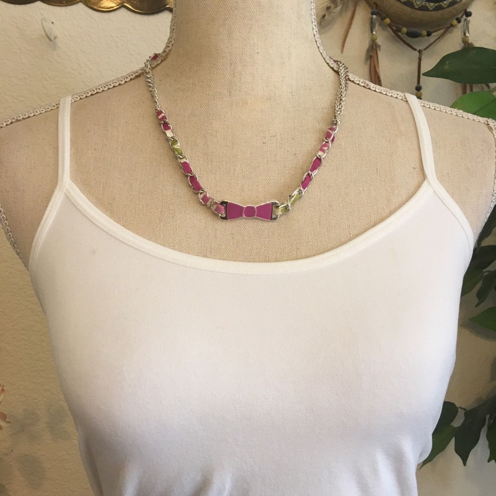 Jewelry Vera Bradley enamel bow braided chain necklace Size ONE SIZE - 3 Thumbnail