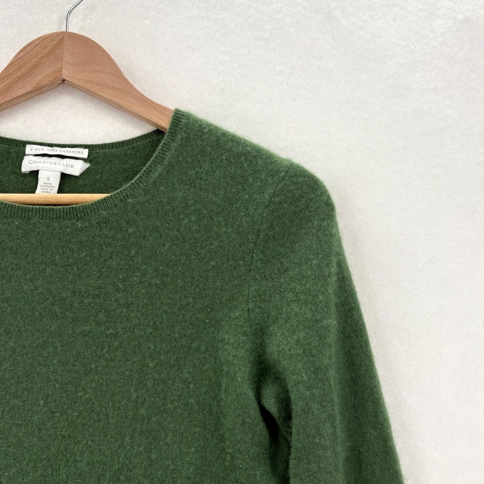 Charter Club Charter Club Sweater Womens Small Green Cashmere Crew Neck Knit Pullover Size S / US 4 / IT 40 - 2 Thumbnail