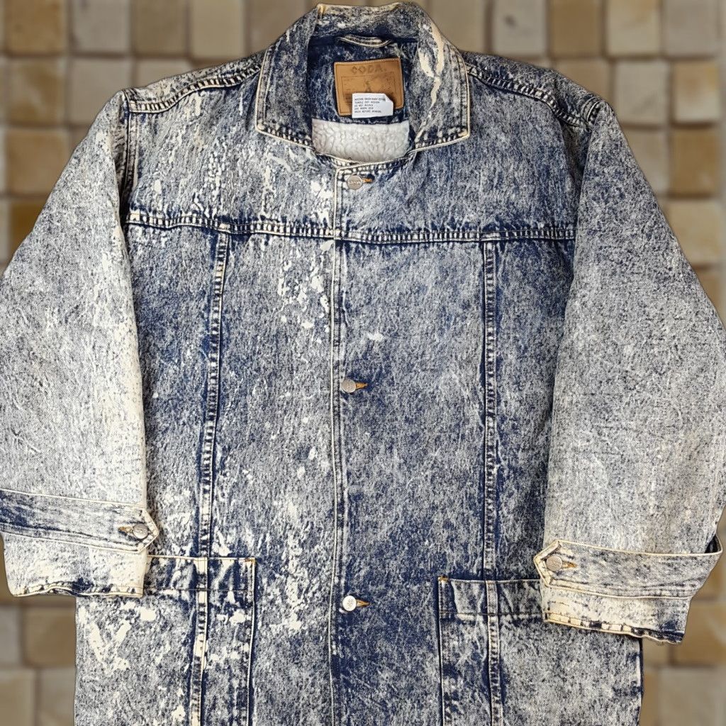 Vintage VINTAGE 80s Acid Wash Sherpa Lined Size M Western Duster Chore Coat Jacket Nike? Wait. Size US M / EU 48-50 / 2 - 1 Thumbnail