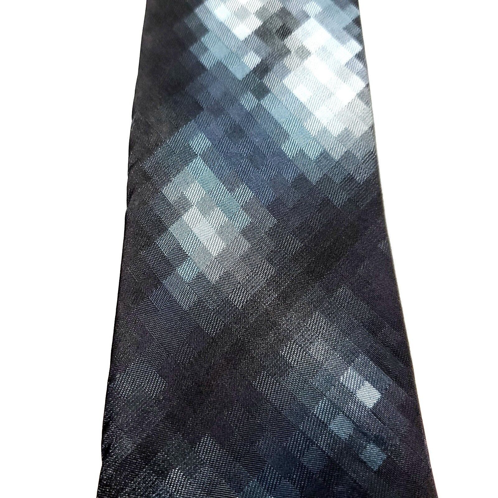Van Heusen Van Heusen Studio Silk Tie Print Gray Blue Gradient Skinny Size ONE SIZE - 2 Thumbnail